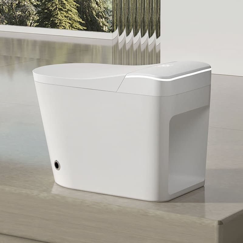 Inodoro japonés Akira en vista 3/4, acabado blanco brillo