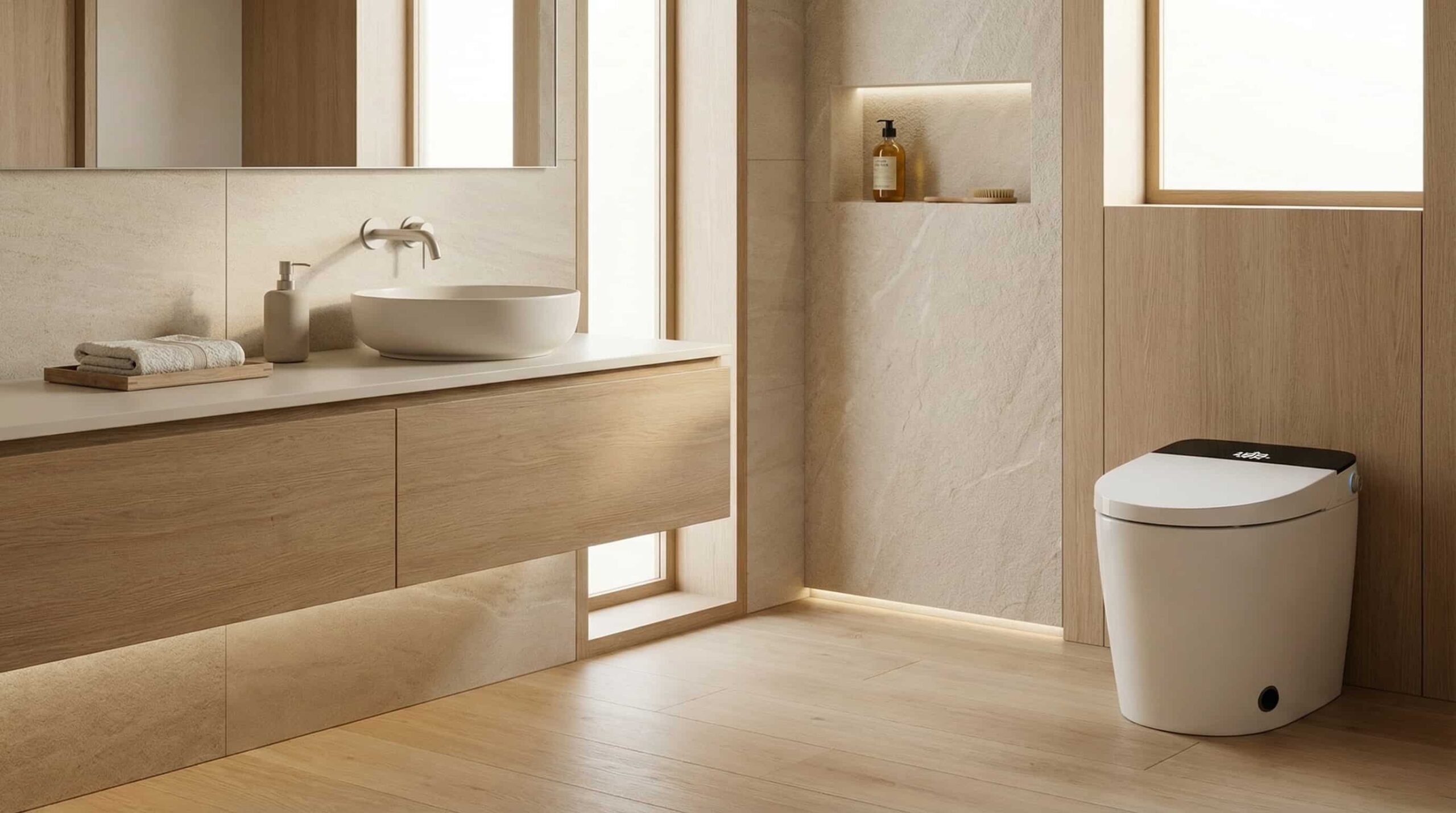 ideas baño minimalista orden visual y almacenaje oculto