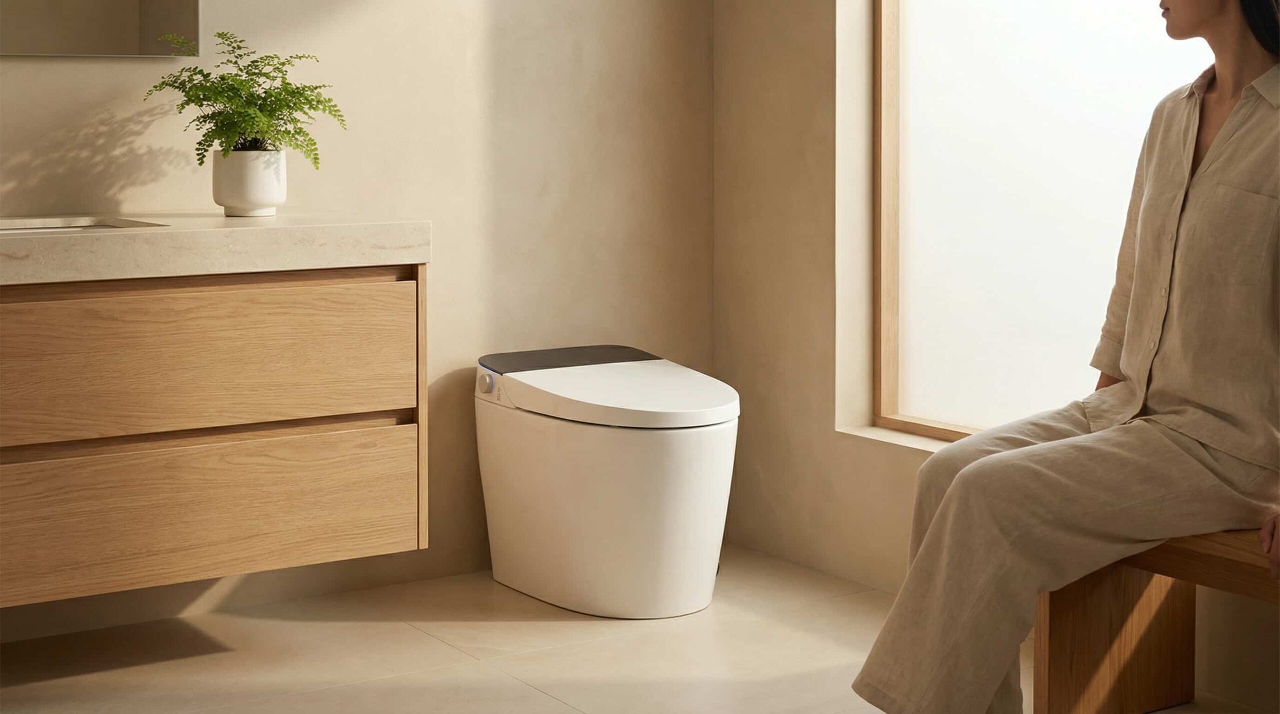 materiales y colores para decoración baño japonés